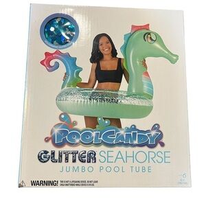 Poolcandy Jumbo Glitter Seahorse pool tube, 42”